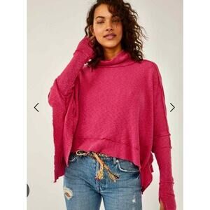 We The Free Women's Hot Pink Moon Daisy Pullover Sweater XS